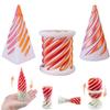 3D Printed Spiral Fidget Toys Impossible Pyramid Passthrough Sculpture Mini Cones Pass Through Pyramid Fidget Toy (Red White) view 1