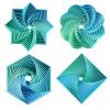 4 Pcs Fractal Fidget Hexagon,3D Printed Stress Relief Sensory Toys for ADHD,Autism,Kids&Adults,Whirling Spiral Design,Colorful Fidget Toy,Perfect for Holiday,Christmas,Birthday Gifts (Blue Green) view 1