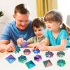 4 Pcs Fractal Fidget Hexagon,3D Printed Stress Relief Sensory Toys for ADHD,Autism,Kids&Adults,Whirling Spiral Design,Colorful Fidget Toy,Perfect for Holiday,Christmas,Birthday Gifts (Blue Green) view 3
