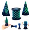 3D Printed Spiral Fidget Toys Impossible Pyramid Passthrough Sculpture Mini Cones Pass Through Pyramid Fidget Toy (Green Black) view 1
