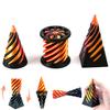 3D Printed Impossible Cone,Spiral Cone Fidget Toy Impossible Pyramid Passthrough Toy,3D Printed Spiral Cone Fidget Toy (Gold Black) view 1