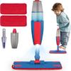 Kids Spray Mop Real with Sprayer + 2PCS Mop Pads, Toddler Cleaning Tool Real Works for Realistic Housekeeping Cleaner Pretend Play Toys Montessori Mini Mop & Sweeper for Kids Aged 3+ view 1