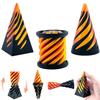 3D Printed Spiral Fidget Toys Impossible Pyramid Passthrough Sculpture Mini Cones Pass Through Pyramid Fidget Toy (Gold Black) view 1
