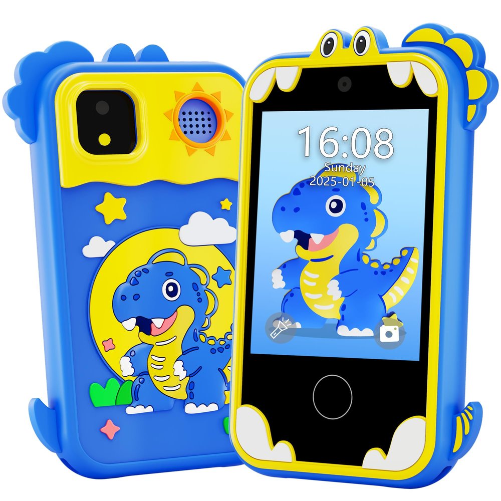 Kids Phone for Girl Toys, Christmas Birthday Gifts for Age 3-10 Year Old Girls Boys Toys, Kids Toddler Smart Phone, Detective Educational Learning Toys with 2.8" Touchscreen, Music Video Game (Blue)