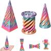 3D Printed Impossible Cone,Spiral Cone Fidget Toy Impossible Pyramid Passthrough Toy,3D Printed Spiral Cone Fidget Toy (Rainbow) view 1