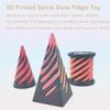 3D Printed Impossible Cone,Spiral Cone Fidget Toy Impossible Pyramid Passthrough Toy,3D Printed Spiral Cone Fidget Toy (Rainbow) view 3