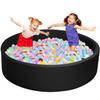 TRENDBOX Extra Large Soft Foam Ball Pit 51.2" x 11.8" (NO Balls) in Large Sponge Round Ball Pool Indoor Round Ball Pits Children Toddler Playpen - Black view 4