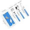 gray goose Children's tableware 3-piece set, reusable knife, fork and spoon cutlery set, portable children's food protection tableware view 2
