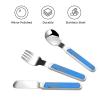 gray goose Children's tableware 3-piece set, reusable knife, fork and spoon cutlery set, portable children's food protection tableware view 3