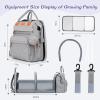 Baby Diaper Bag, Backpack with Changing Table, Unisex Baby Bag, with Diaper Pad, USB Charging Port, Insulated Pacifier Case, Multifunctional Waterproof Travel Diaper Bag, Gift for Newborn Baby (Grey) view 4