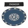 Round Mahjong Mat with Storage Bag, Mute Mahjong Table Pad, Mahjong Game Mat for Mahjong Pai Jiu Poker(Blue,90cm/35in) view 1