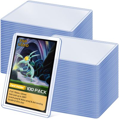 100 Pack Top Loads for Cards 3"x4" Hard Plastic Card Sleeves Baseball Card Protectors Hard Plastic Sports Card Holder for Trading Cards, Baseball Cards, Game Cards