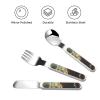 Spiny lizards Children's tableware 3-piece set, reusable knife, fork and spoon cutlery set, portable children's food protection tableware view 3