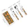 cute burger fries Children's tableware 3-piece set, reusable knife, fork and spoon cutlery set, portable children's food protection tableware view 2
