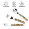 cute burger fries Children's tableware 3-piece set, reusable knife, fork and spoon cutlery set, portable children's food protection tableware view 3