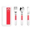 Singapore Flag Children's tableware 3-piece set, reusable knife, fork and spoon cutlery set, portable children's food protection tableware view 1