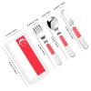 Singapore Flag Children's tableware 3-piece set, reusable knife, fork and spoon cutlery set, portable children's food protection tableware view 2