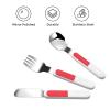 Singapore Flag Children's tableware 3-piece set, reusable knife, fork and spoon cutlery set, portable children's food protection tableware view 3