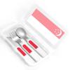 Singapore Flag Children's tableware 3-piece set, reusable knife, fork and spoon cutlery set, portable children's food protection tableware view 4