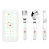 Camellia in bloom Children's tableware 3-piece set, reusable knife, fork and spoon cutlery set, portable children's food protection tableware view 1