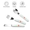 Camellia in bloom Children's tableware 3-piece set, reusable knife, fork and spoon cutlery set, portable children's food protection tableware view 3