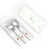 Camellia in bloom Children's tableware 3-piece set, reusable knife, fork and spoon cutlery set, portable children's food protection tableware view 4
