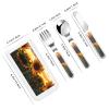 Farm Sunflower Children's tableware 3-piece set, reusable knife, fork and spoon cutlery set, portable children's food protection tableware view 2