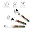 Farm Sunflower Children's tableware 3-piece set, reusable knife, fork and spoon cutlery set, portable children's food protection tableware view 3
