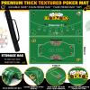 Zomiboo Double Sided Rubber Poker Blackjack Mat 71 x 36 Inch Casino Table Mat with Storage Bag for Blackjack & Texas Holdem Poker, 2 in 1 Texas Hold Poker Table Top Folding Portable Poker Game Favor view 2