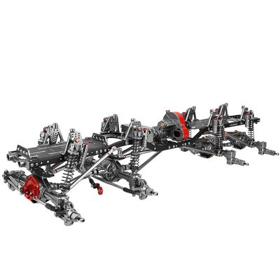 RZXYLRC 8x8 DIY Metal Upgraded RC Chassis Frame with Portal Axles Transmission for Axial SCX10 1/10 RC 8x8 Crawler Car (Gray)
