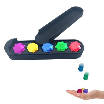Gong-gi Korean Traditional Play Game Set, 3D Printing Gonggi Jack Pebbles Set, Five Stones Catching Game, Hand Eye Coordination Training Toy (Sliding Cover Rectangular Box Set)