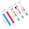 Luxembourg flag Children's tableware 3-piece set, reusable knife, fork and spoon cutlery set, portable children's food protection tableware view 2