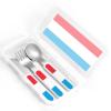 Luxembourg flag Children's tableware 3-piece set, reusable knife, fork and spoon cutlery set, portable children's food protection tableware view 4