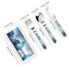 icebergs Children's tableware 3-piece set, reusable knife, fork and spoon cutlery set, portable children's food protection tableware view 2