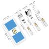Flag of Guatemala Children's tableware 3-piece set, reusable knife, fork and spoon cutlery set, portable children's food protection tableware view 2