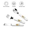 Flag of Guatemala Children's tableware 3-piece set, reusable knife, fork and spoon cutlery set, portable children's food protection tableware view 3