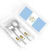 Flag of Guatemala Children's tableware 3-piece set, reusable knife, fork and spoon cutlery set, portable children's food protection tableware view 4