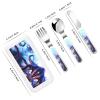 octopuses Children's tableware 3-piece set, reusable knife, fork and spoon cutlery set, portable children's food protection tableware view 2