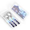 octopuses Children's tableware 3-piece set, reusable knife, fork and spoon cutlery set, portable children's food protection tableware view 4