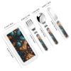 fishscale pattern Children's tableware 3-piece set, reusable knife, fork and spoon cutlery set, portable children's food protection tableware view 2