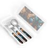 fishscale pattern Children's tableware 3-piece set, reusable knife, fork and spoon cutlery set, portable children's food protection tableware view 4