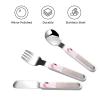 Love Flamingo Children's tableware 3-piece set, reusable knife, fork and spoon cutlery set, portable children's food protection tableware view 3