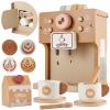BUYGER Toy Coffee Maker for Kids, Wooden Coffee Playset Pretend Play Kitchen Accessories Gifts for Ages 3 4 5 Year Old Kids Toddler Boys Girls view 1