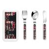 schwarzwlder Kirschtorte Children's tableware 3-piece set, reusable knife, fork and spoon cutlery set, portable children's food protection tableware view 1