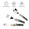panda Children's tableware 3-piece set, reusable knife, fork and spoon cutlery set, portable children's food protection tableware view 3