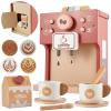 BUYGER Toy Coffee Maker for Kids, Wooden Coffee Playset Pretend Play Kitchen Accessories Gifts for Ages 3 4 5 Year Old Kids Toddler Boys Girls view 1