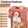BUYGER Toy Coffee Maker for Kids, Wooden Coffee Playset Pretend Play Kitchen Accessories Gifts for Ages 3 4 5 Year Old Kids Toddler Boys Girls view 3
