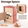 BUYGER Toy Coffee Maker for Kids, Wooden Coffee Playset Pretend Play Kitchen Accessories Gifts for Ages 3 4 5 Year Old Kids Toddler Boys Girls view 4