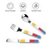 Flag of the Comoros Children's tableware 3-piece set, reusable knife, fork and spoon cutlery set, portable children's food protection tableware view 3