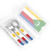 Flag of the Comoros Children's tableware 3-piece set, reusable knife, fork and spoon cutlery set, portable children's food protection tableware view 4